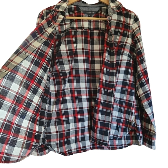 Tommy Hilfiger MEDIUM plaid long-sleeve button-down shirt corpcore westerncore - Picture 4 of 8